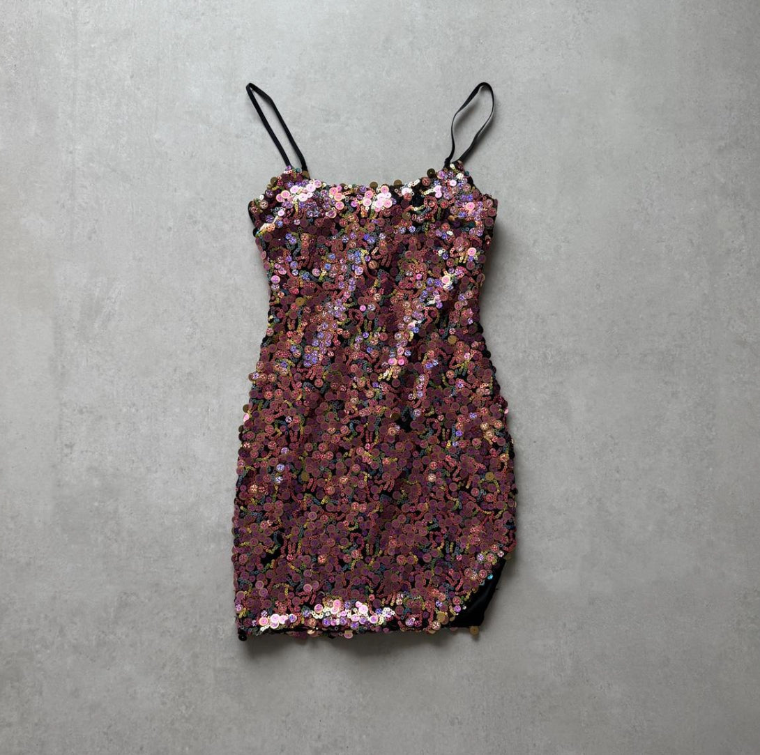 Rainbow Sequin Mini Dress