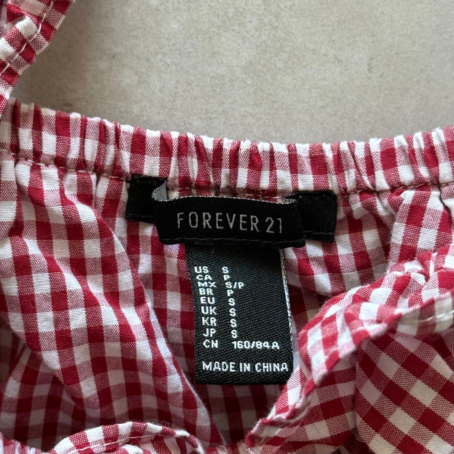 Red Gingham Ruffle Crop