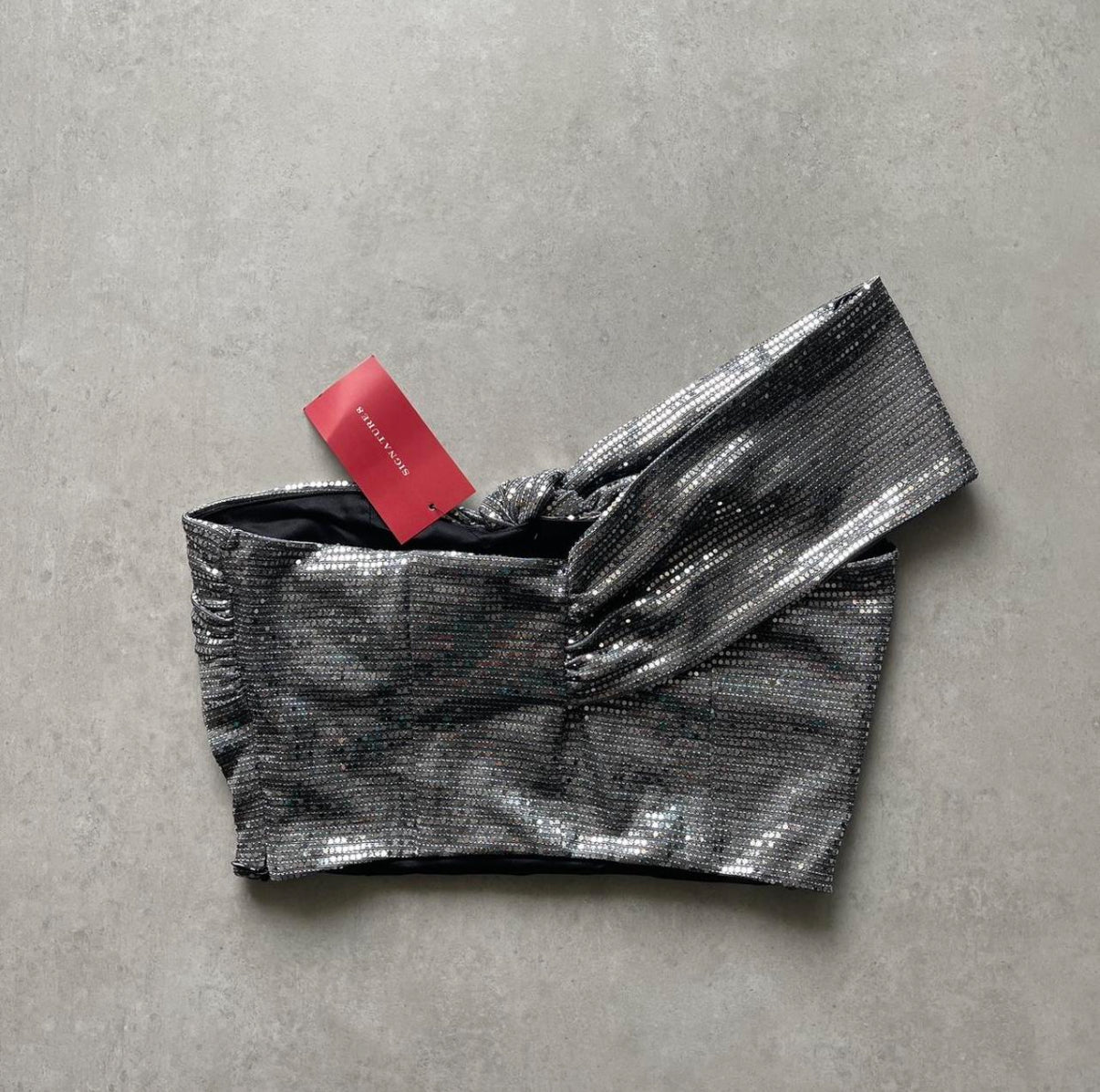 Asymmetrical Sparkle Crop Top