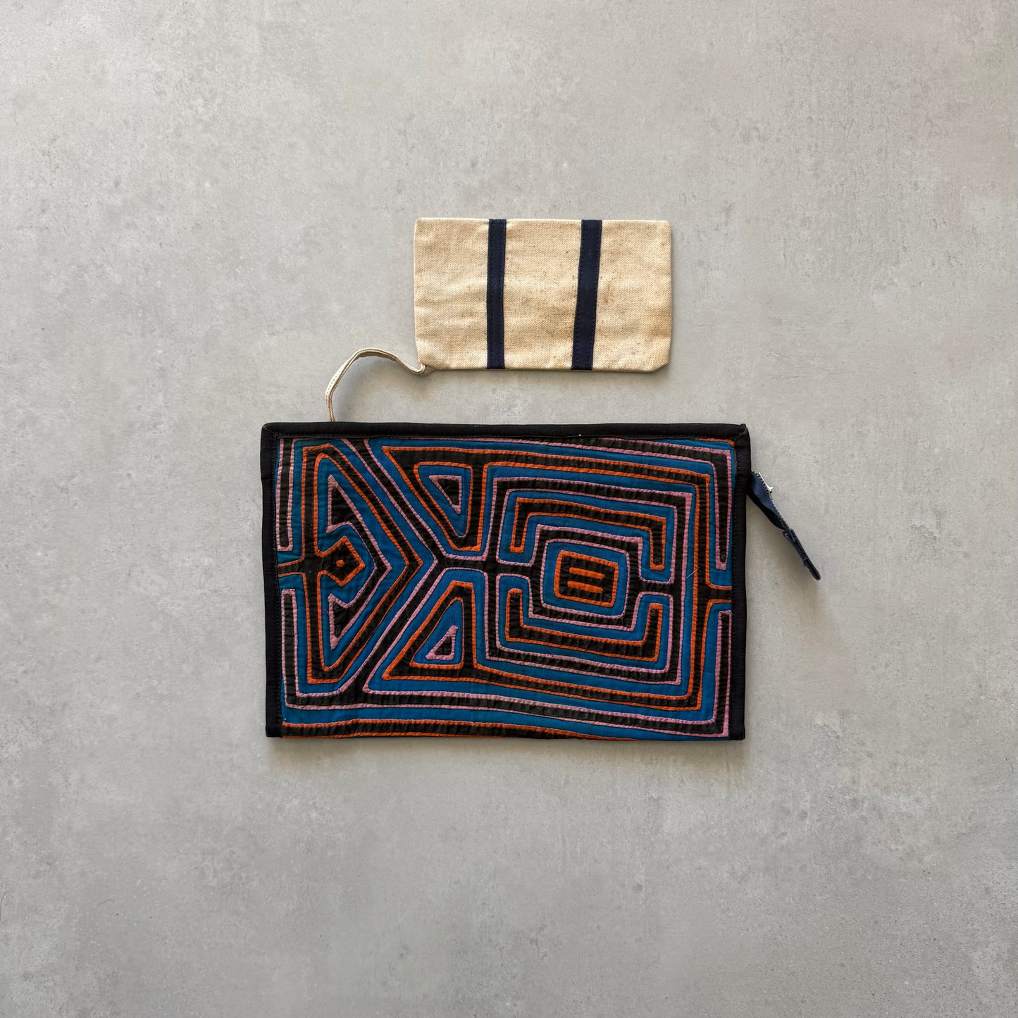 Mola Embroidered Zip Clutch