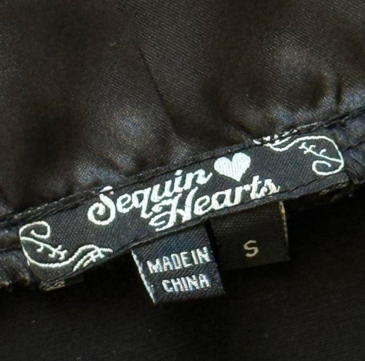 Black Satin Trim Mini Dress