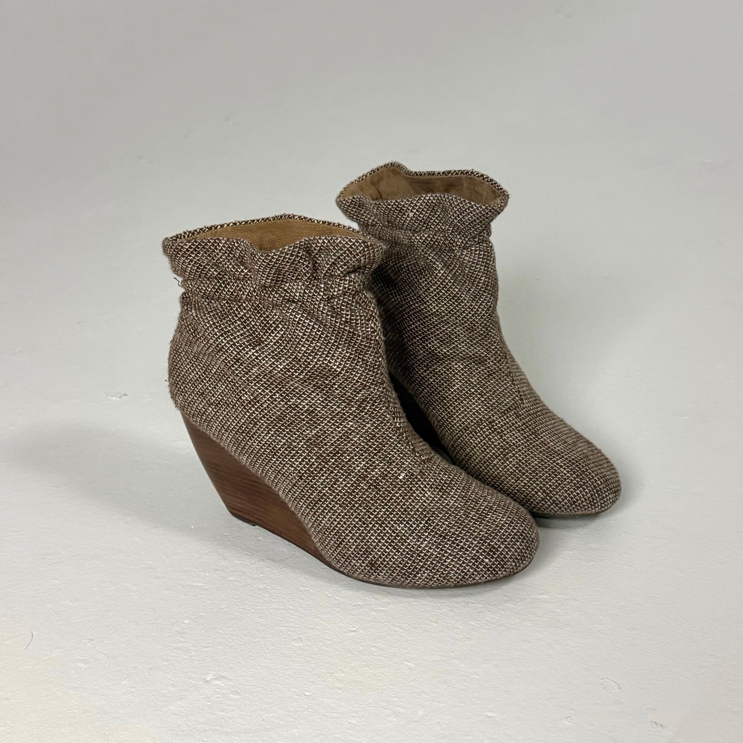 Fabric Textured Ankle Boots