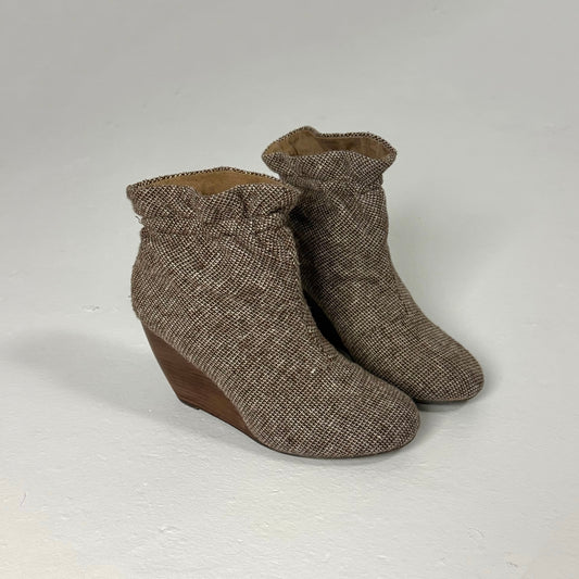 Fabric Textured Ankle Boots