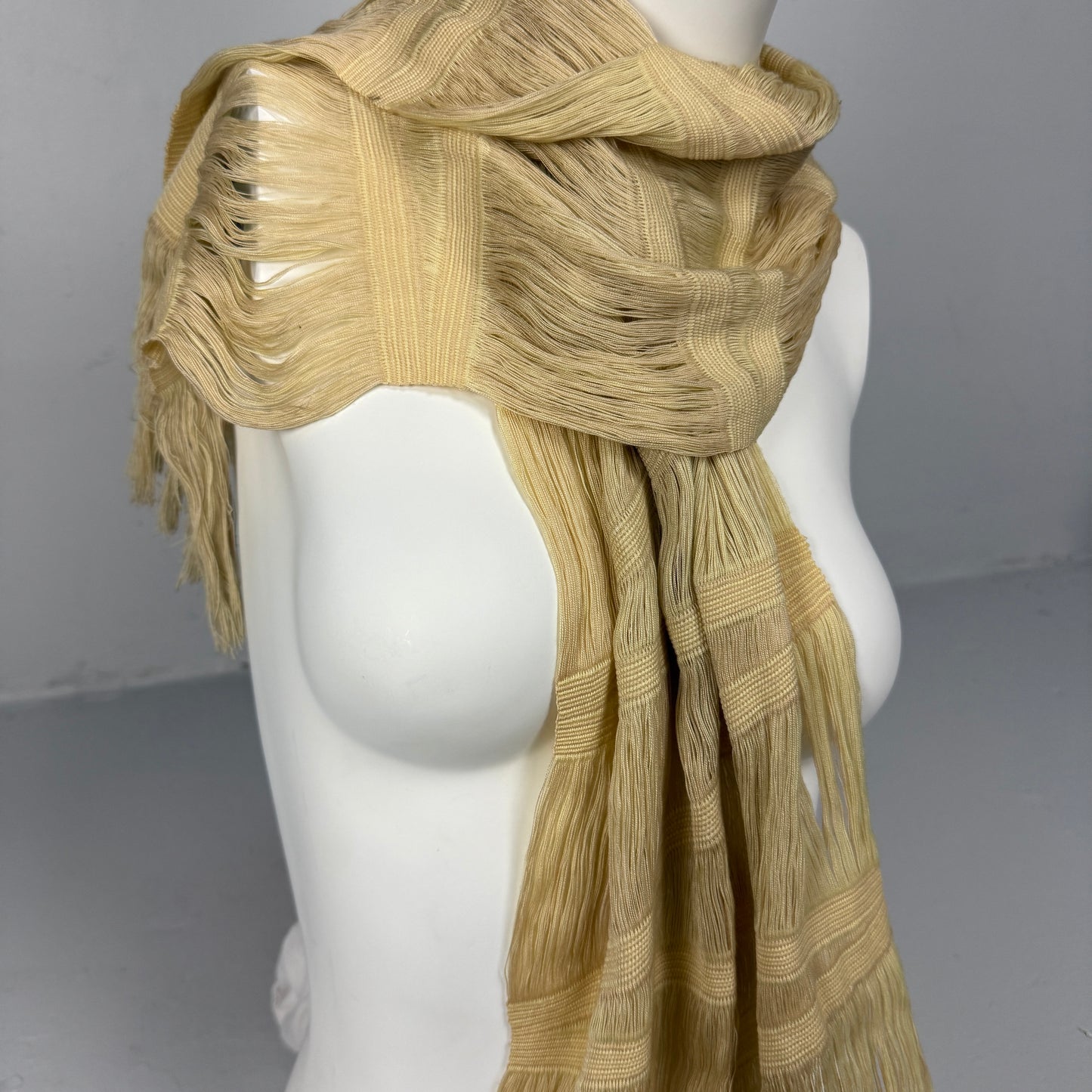 Fringe Open-Weave Scarf