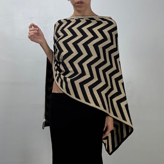 Black and Gold Chevron Shawl