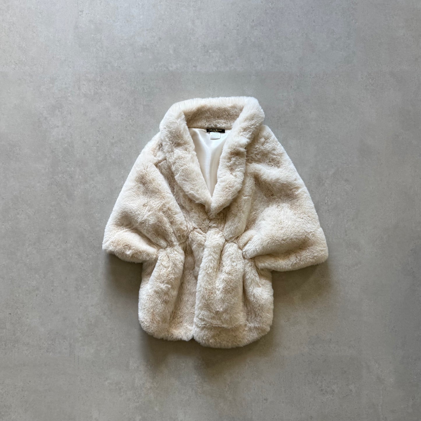 Cream Faux Fur Wrap Cape