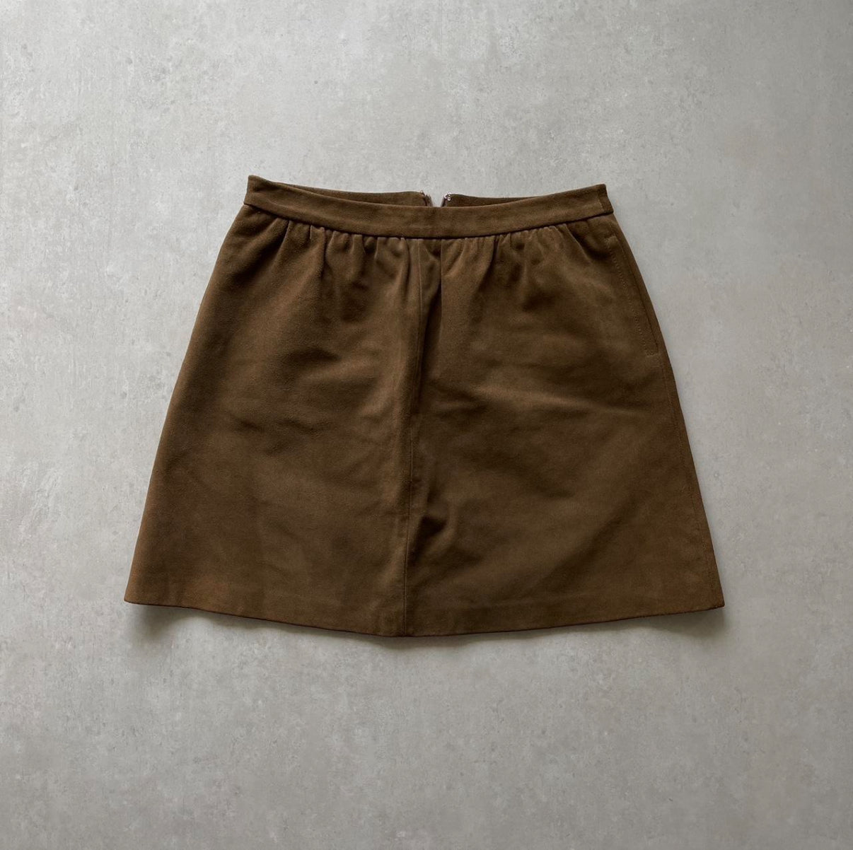 Brown Suede Mini Skirt