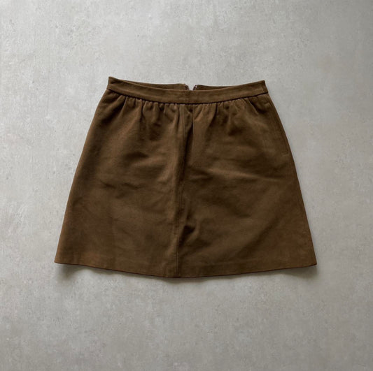 Brown Suede Mini Skirt