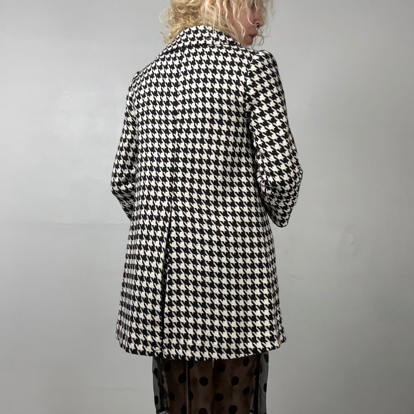 Midi Houndstooth Coat