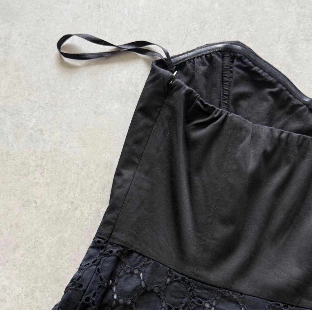 Black Strapless Lace Dress