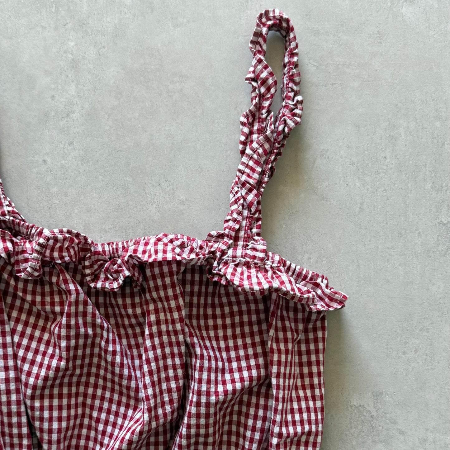 Red Gingham Ruffle Crop