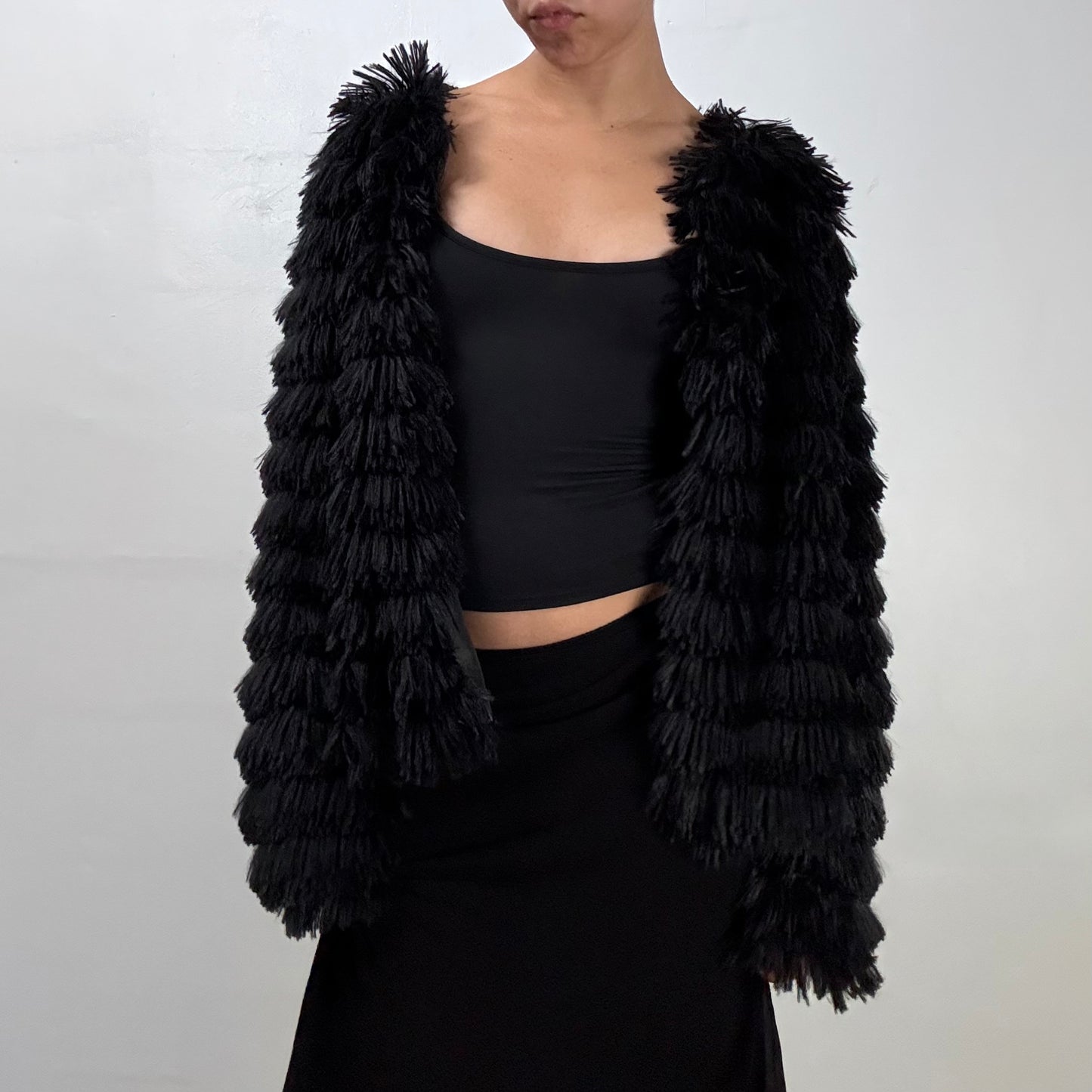 Faux Fur Shaggy Fringe Jacket