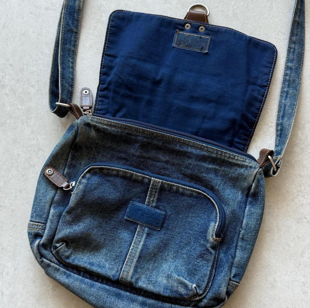 Denim Messenger Bag