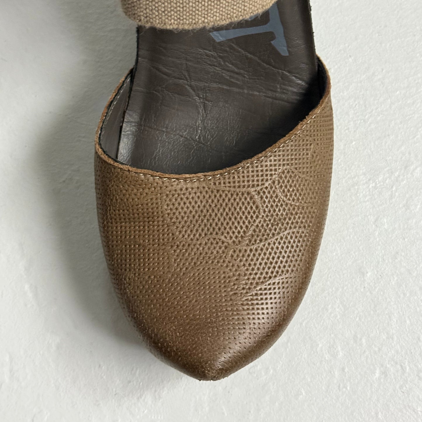 Brown Leather Wedge Heels