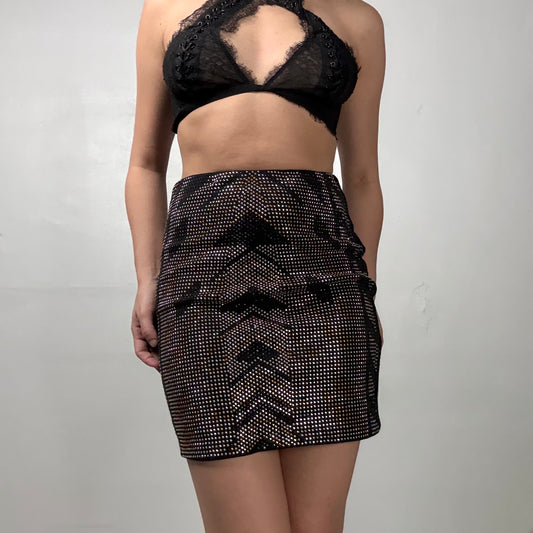 Studded Mesh Mini Skirt