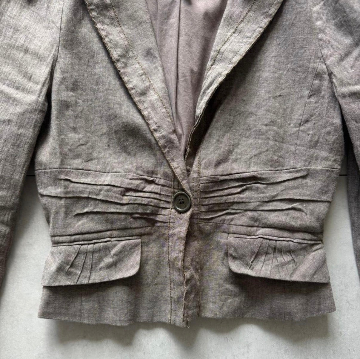 BCBG Cropped Linen Blazer