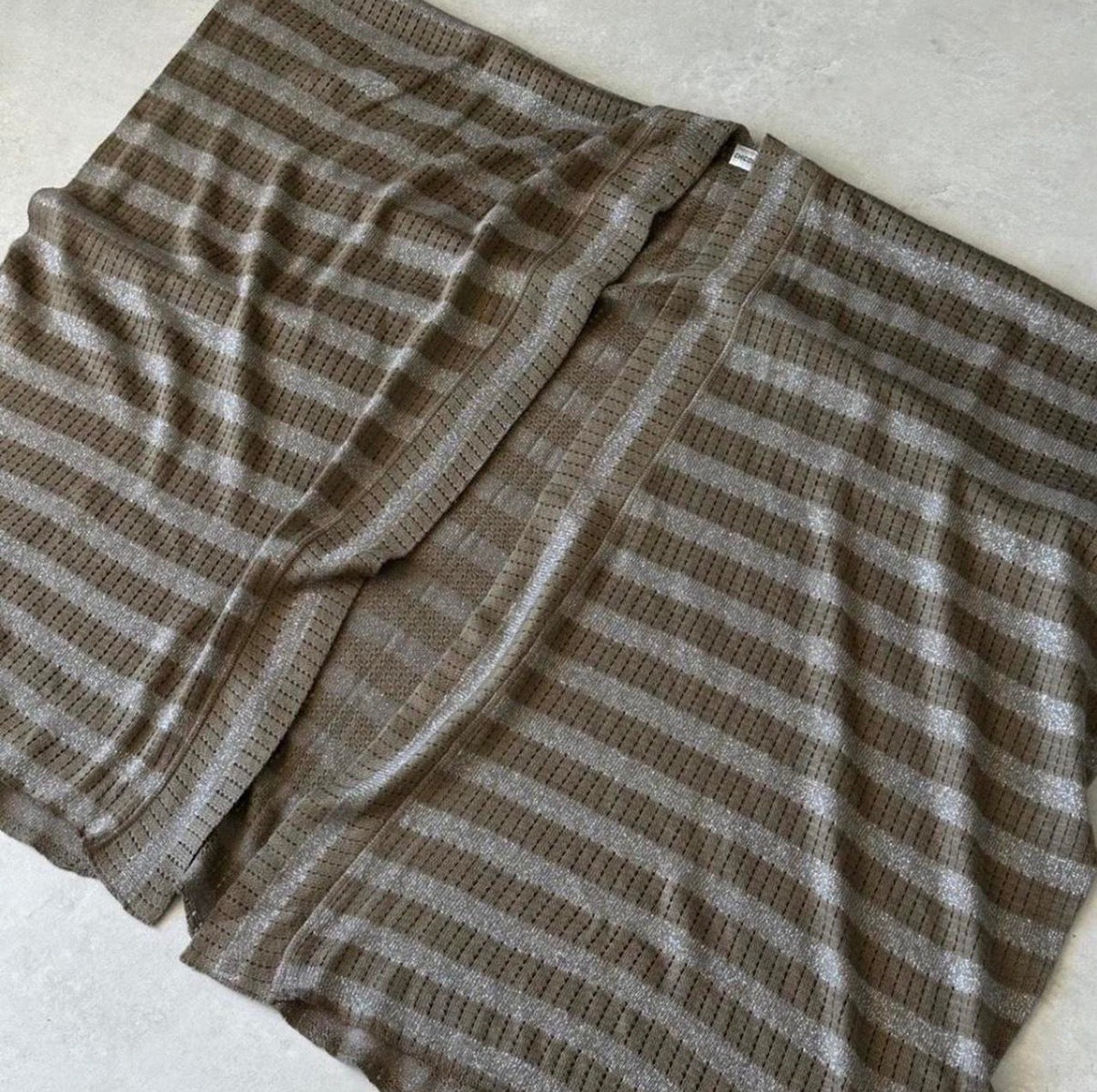 Glitter Striped Open Shawl