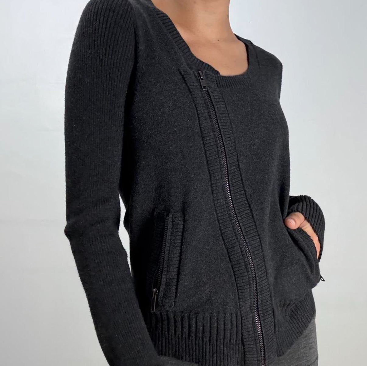 Asymmetrical Zip Cardigan