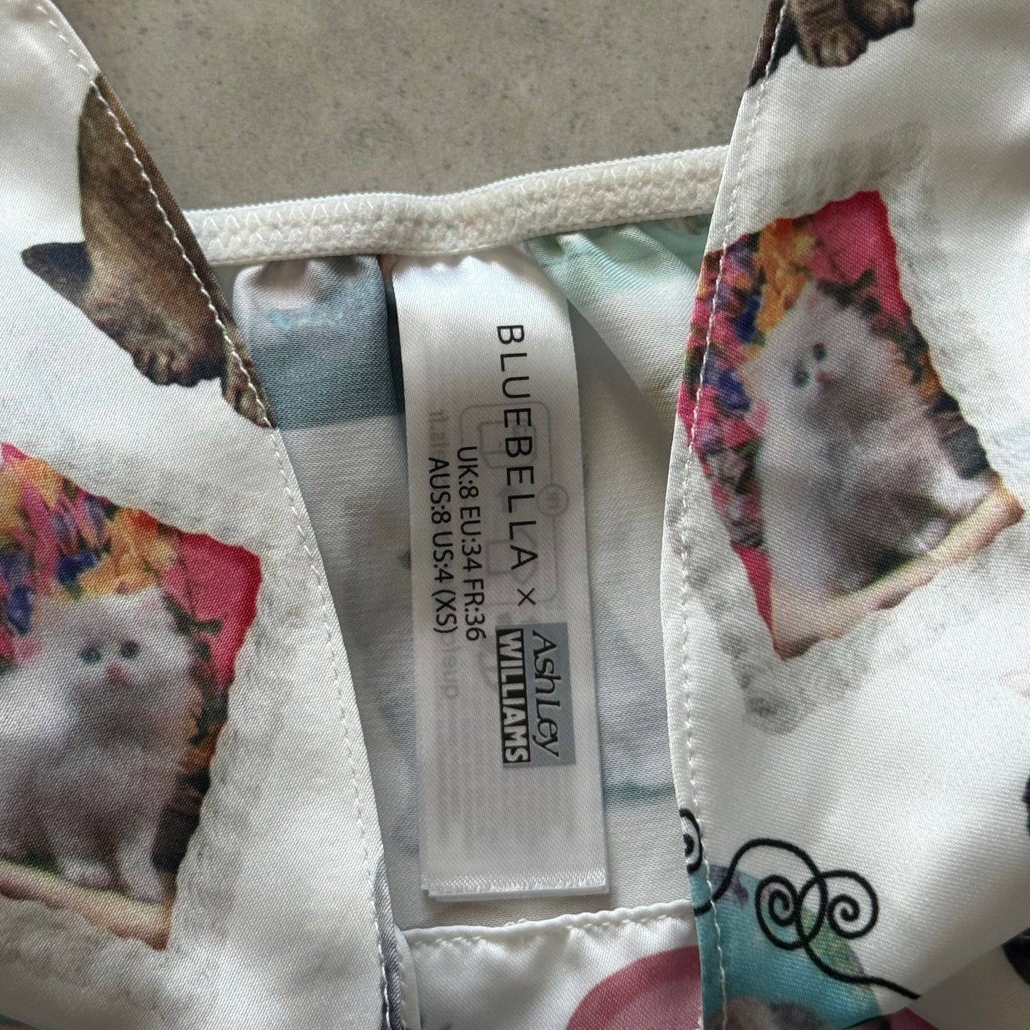 Ashley Williams Cat Print Lingerie Set