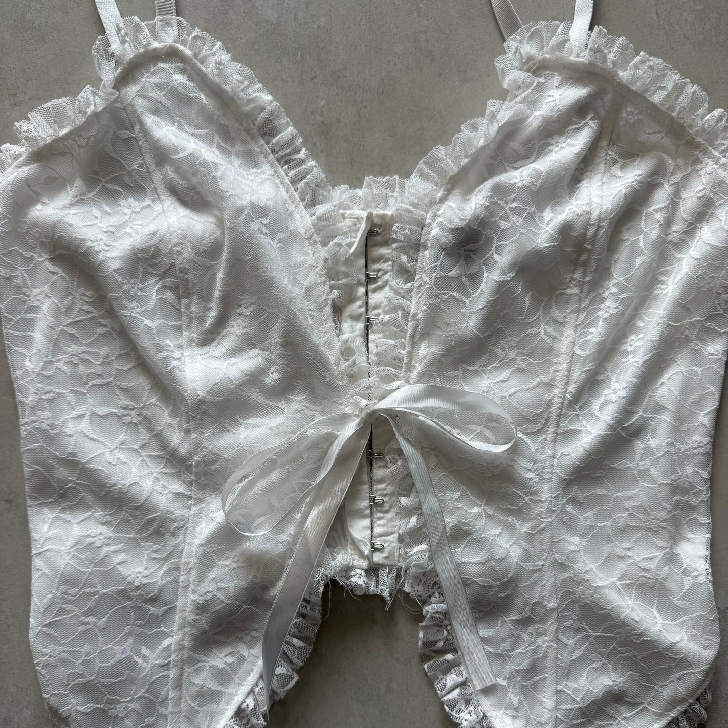 Lace Handkerchief Tie Front Top