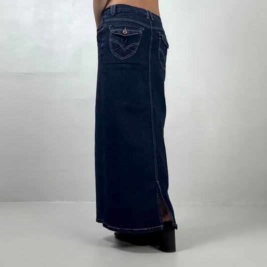 Dark Wash Denim Maxi Skirt