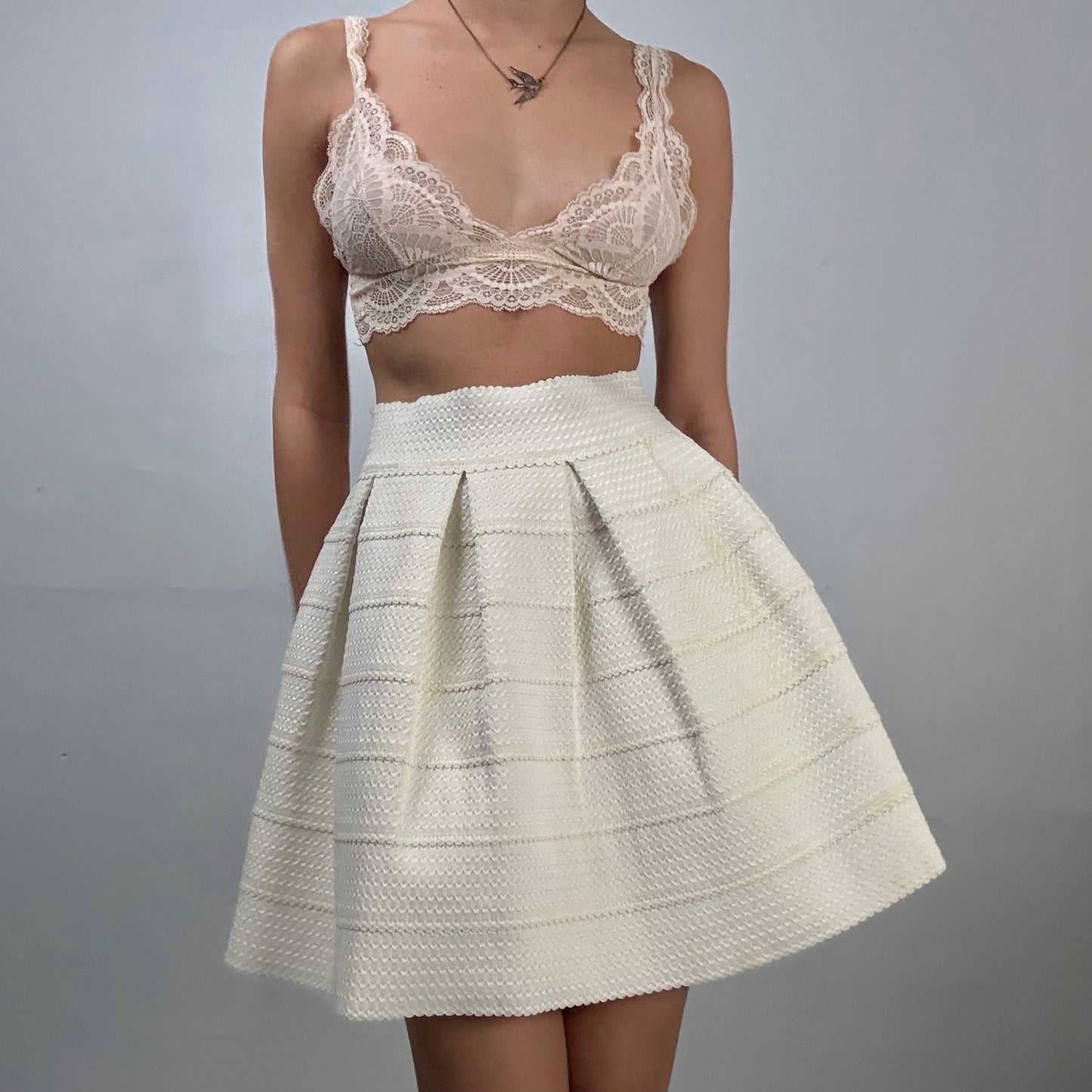 White Pleated Skirt