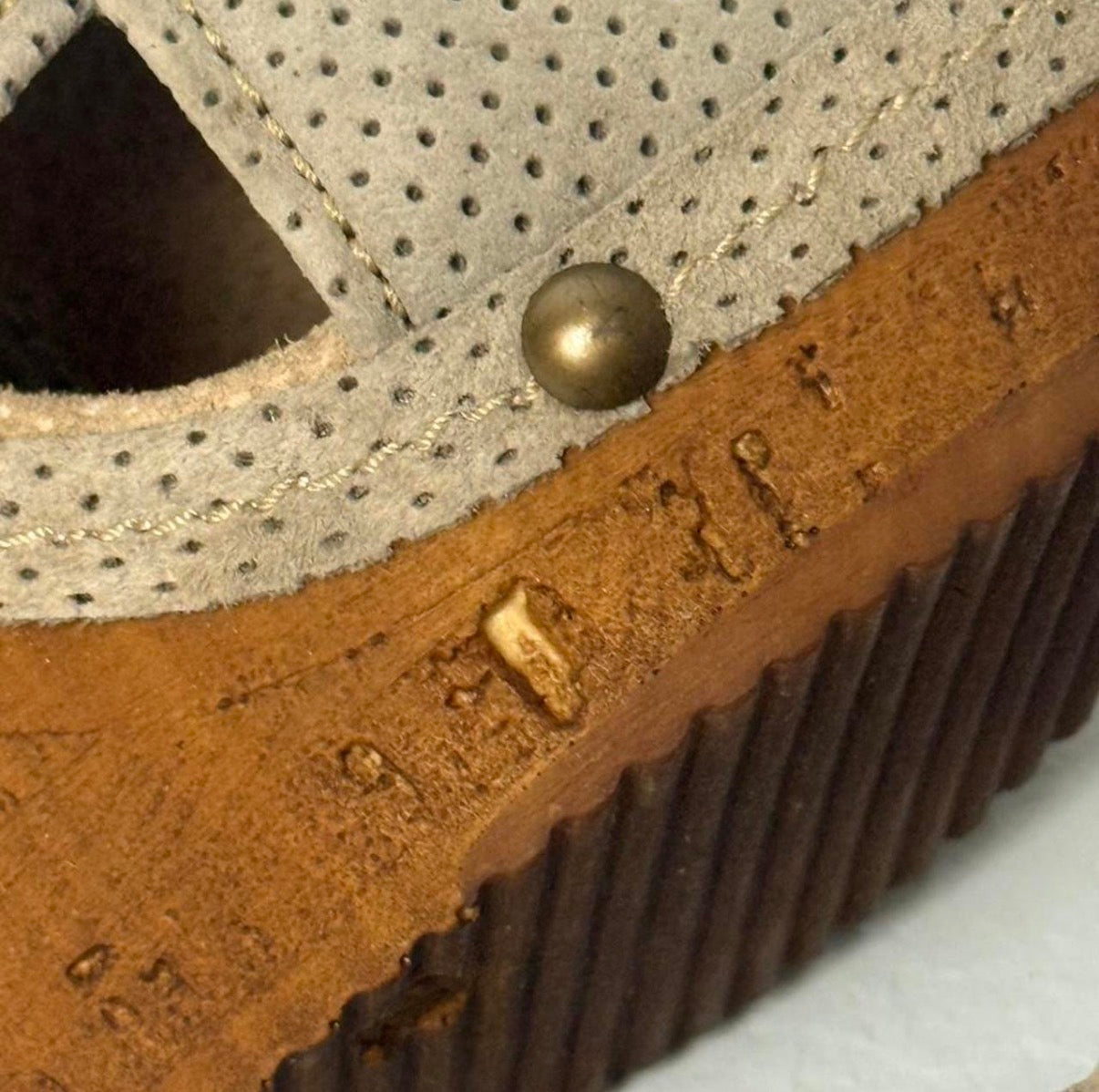 Suede Cork Wedge Sandals