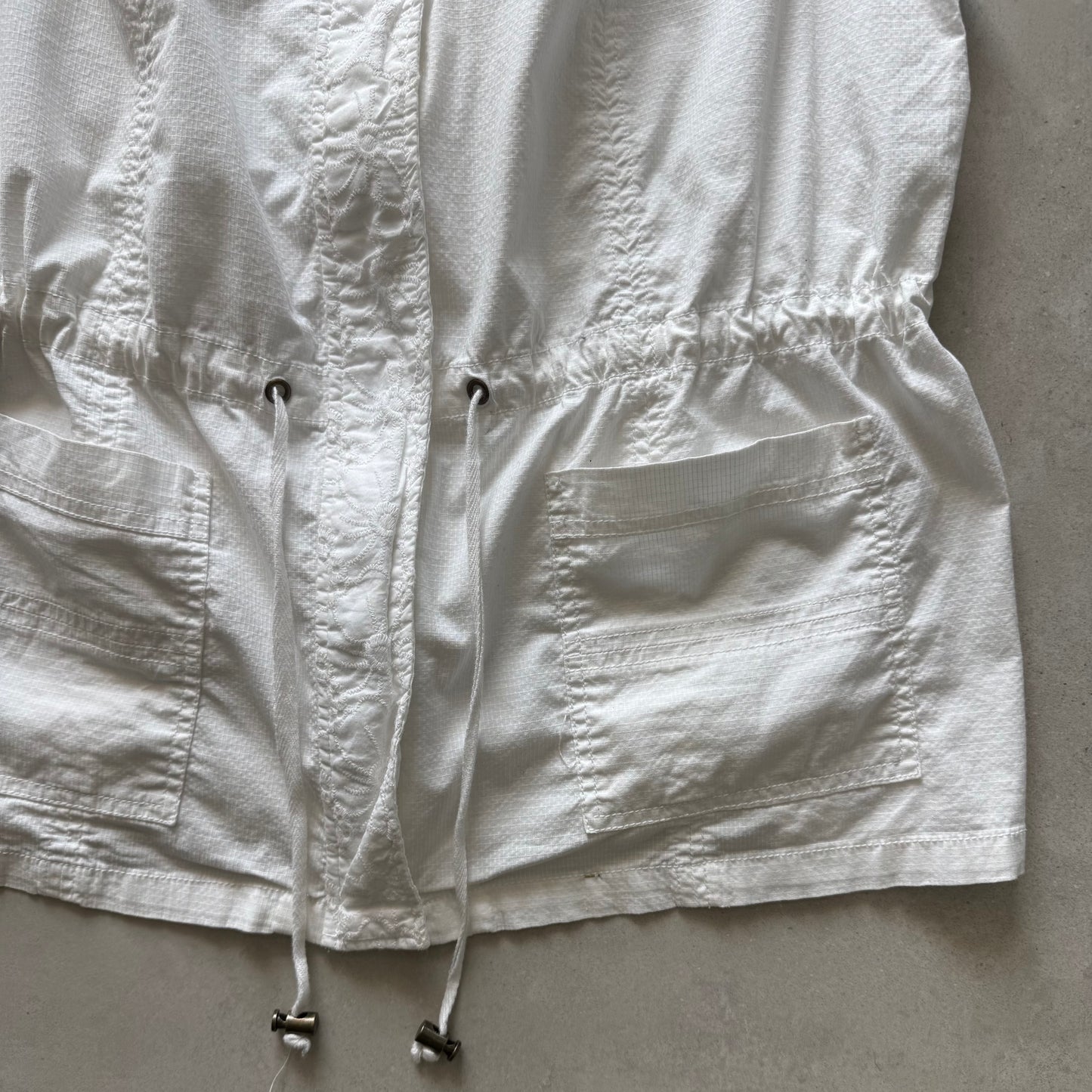 White Utility Drawstring Vest