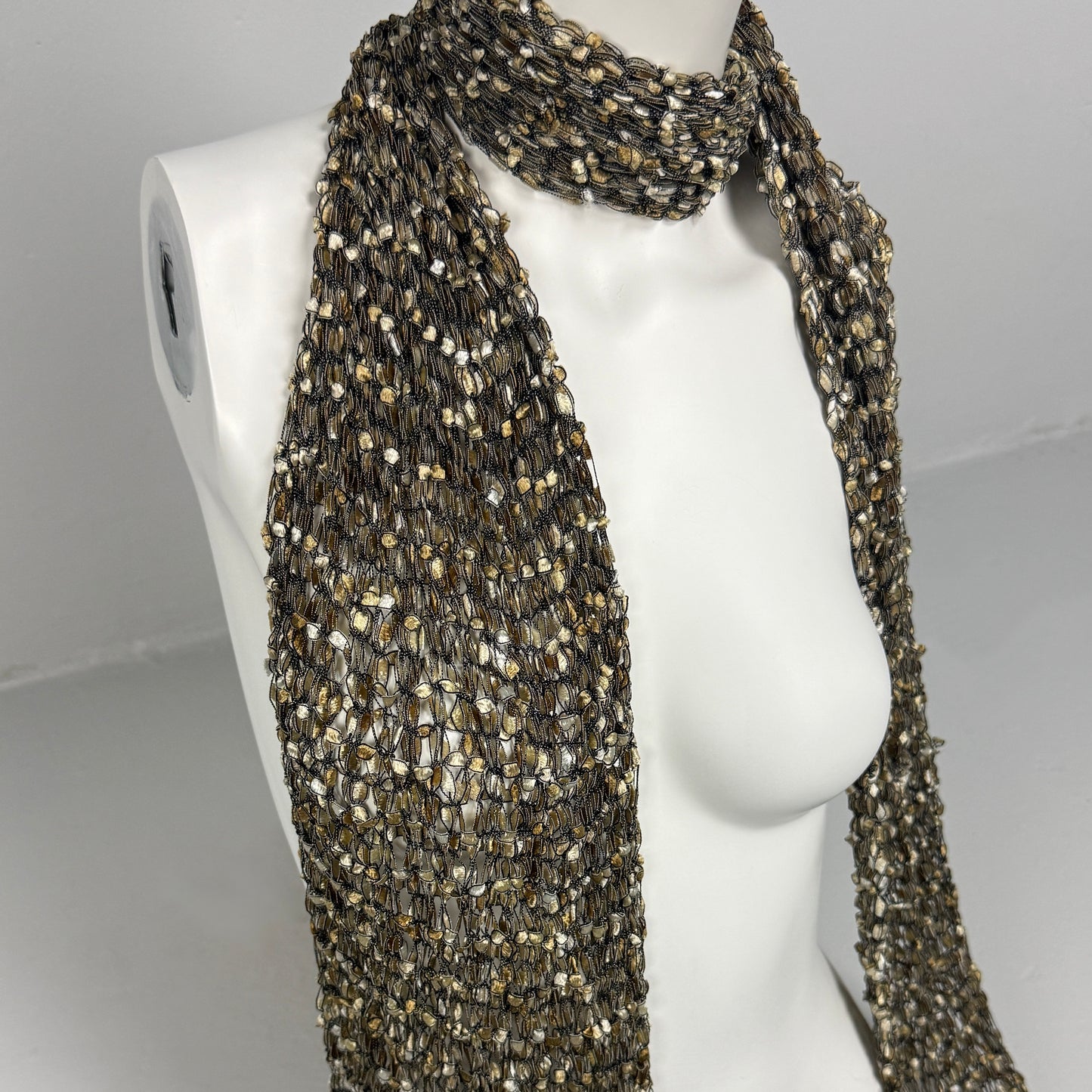 Metallic Woven Fringe Scarf