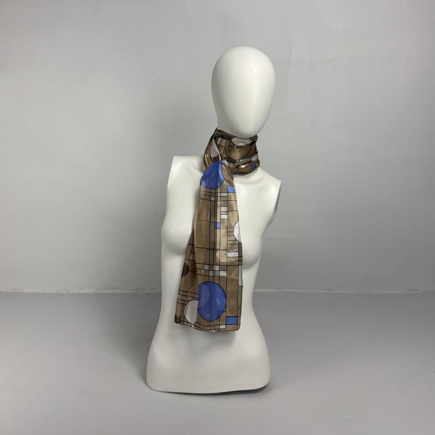 Brown Geometric Sheer Scarf
