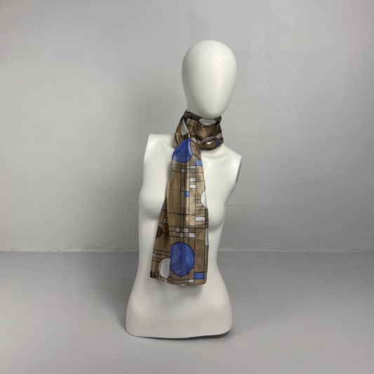Brown Geometric Sheer Scarf