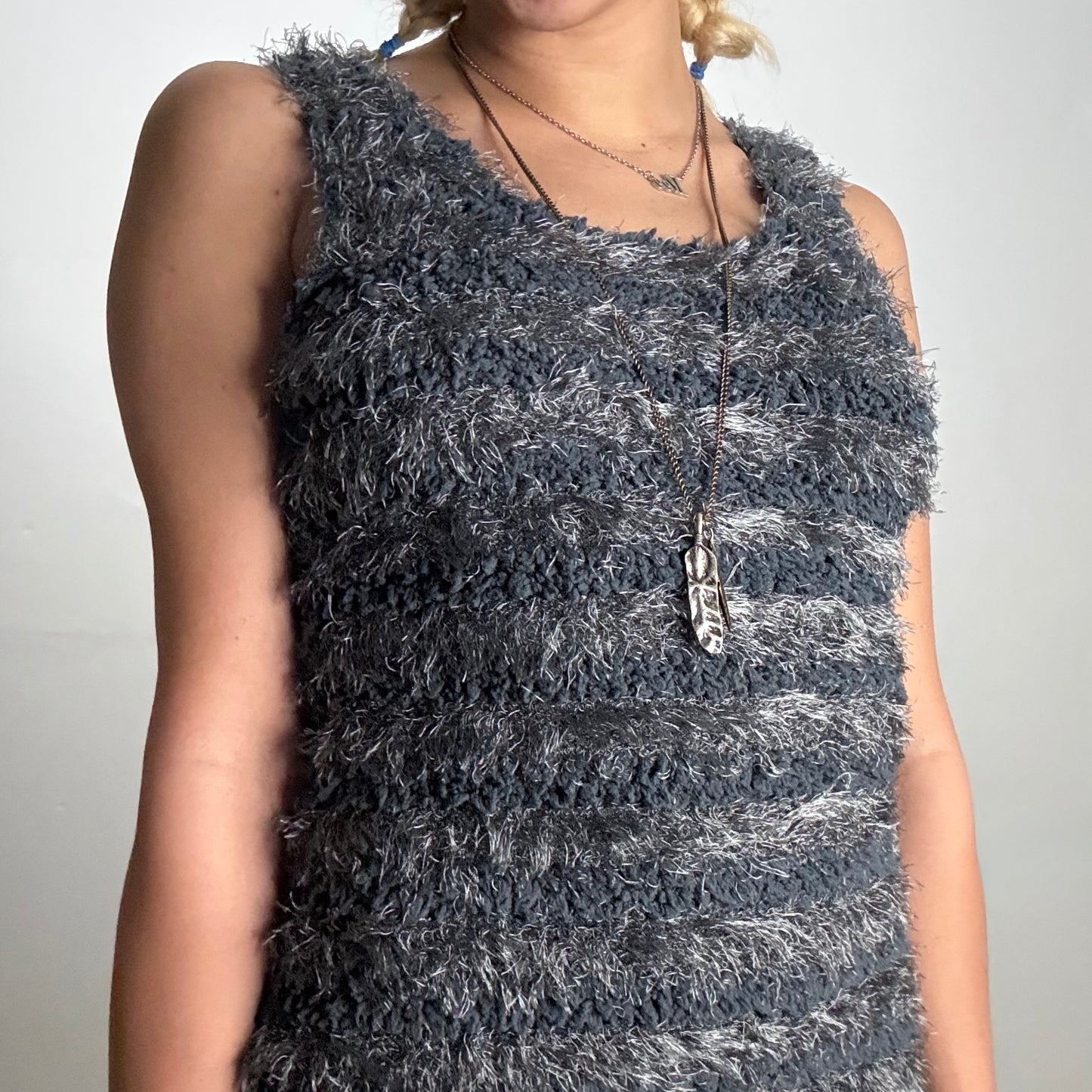 Fuzzy Knit Mini Dress