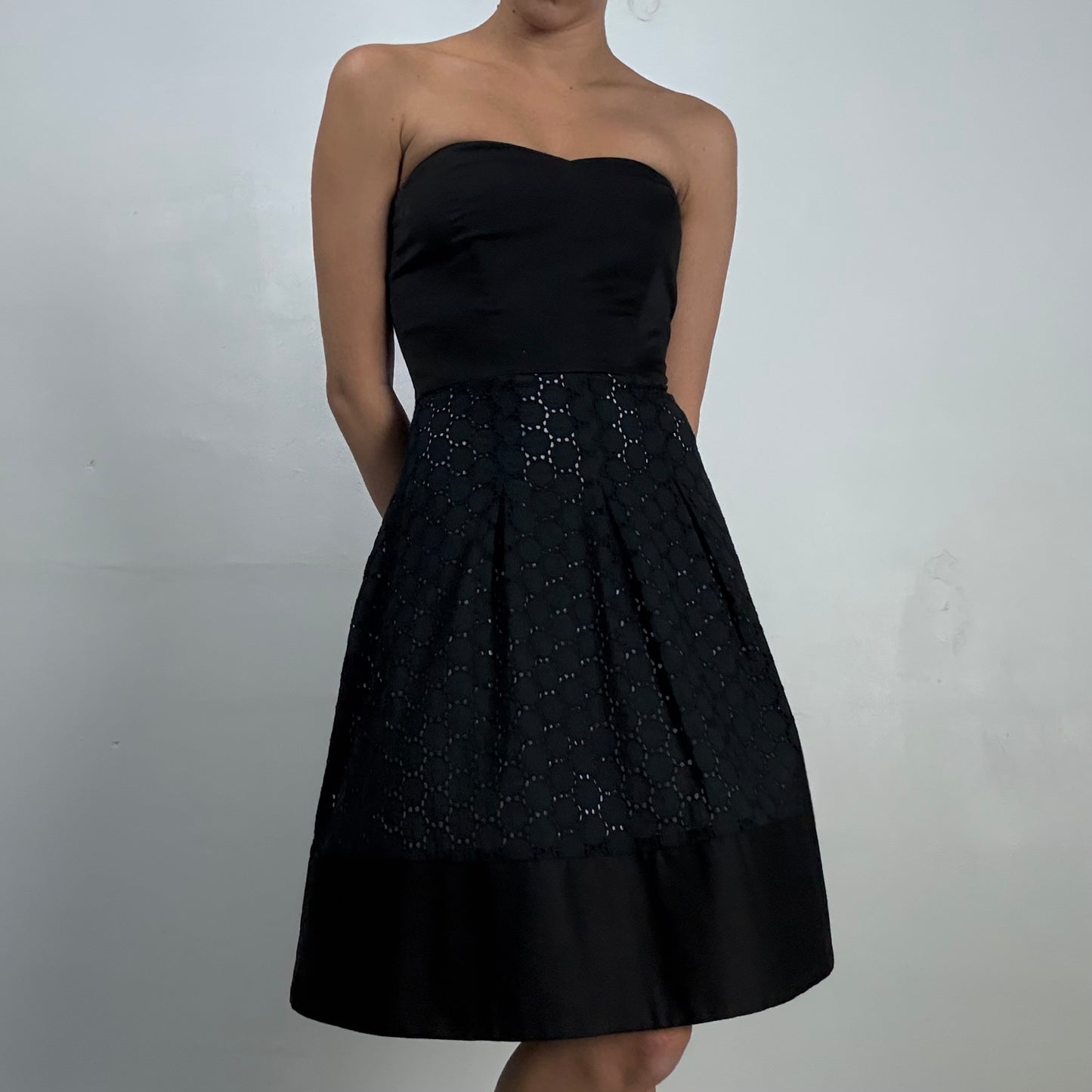 Black Strapless Lace Dress