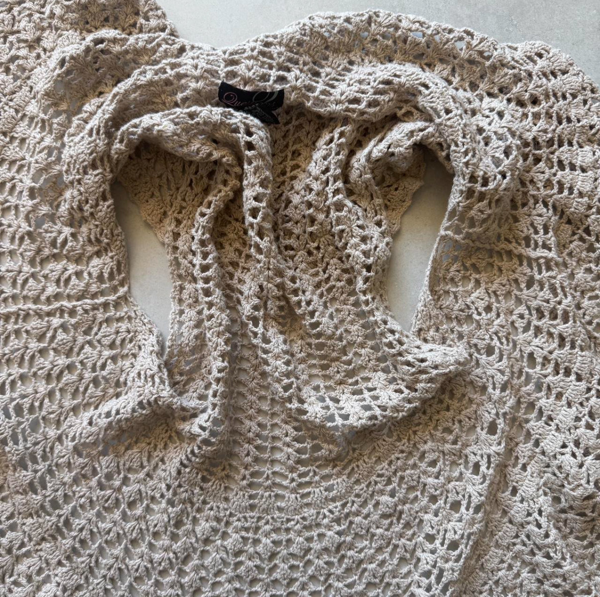 Beige Crochet Shrug