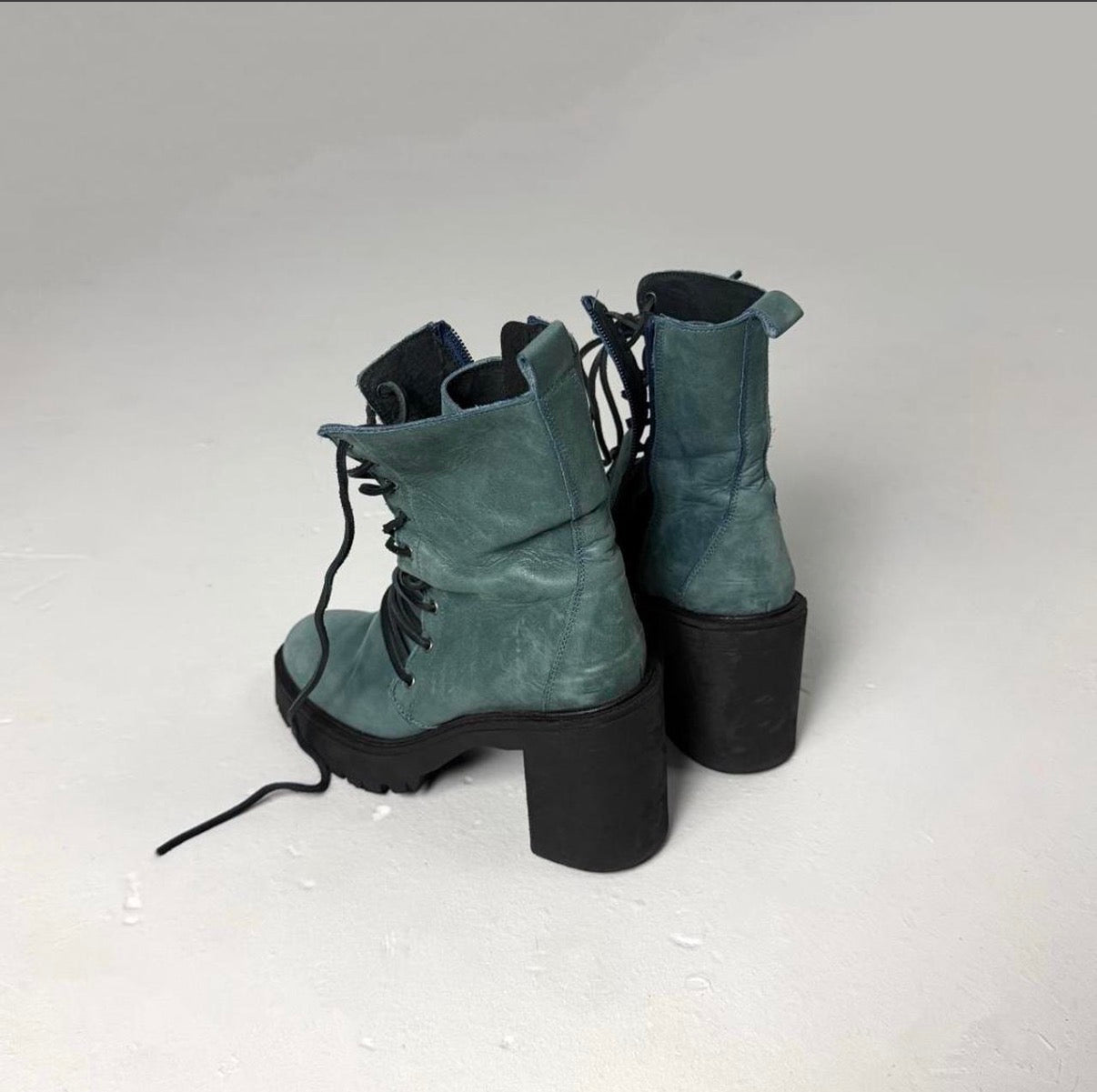 FP Blue Suede Combat Boots