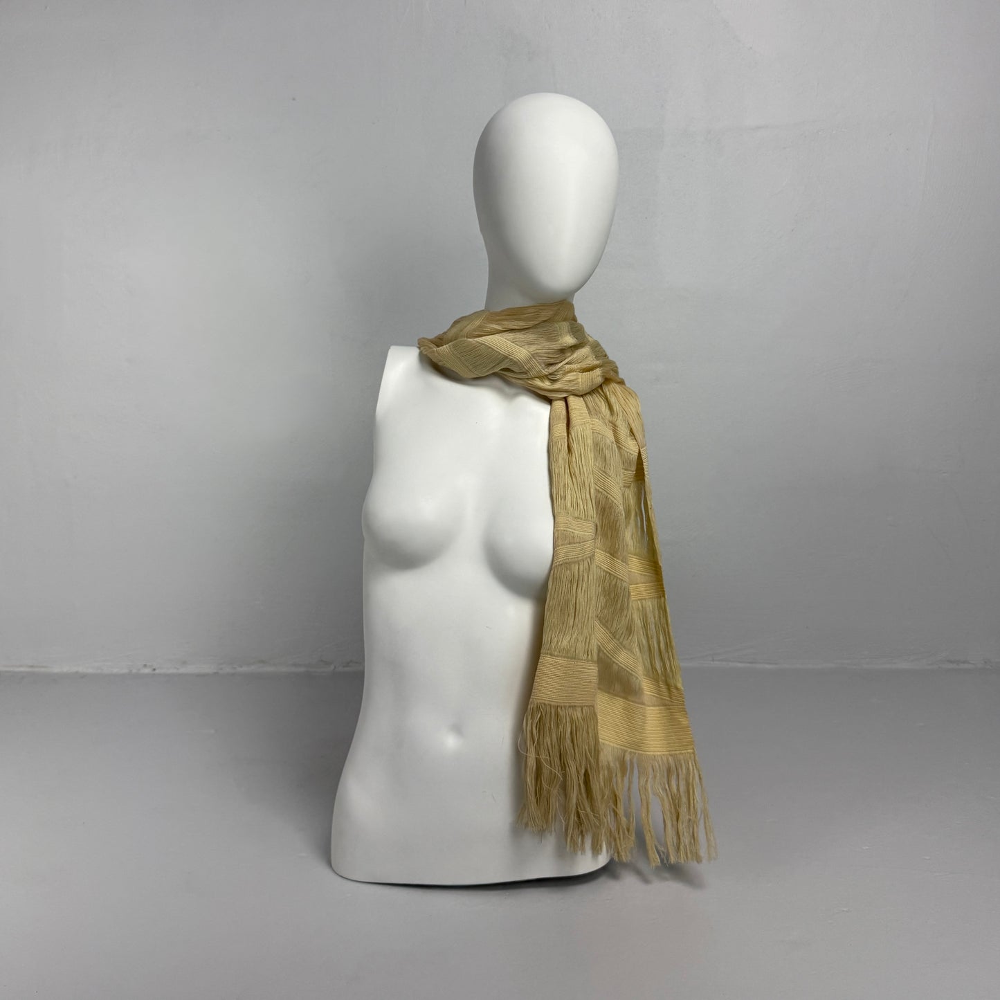 Fringe Open-Weave Scarf