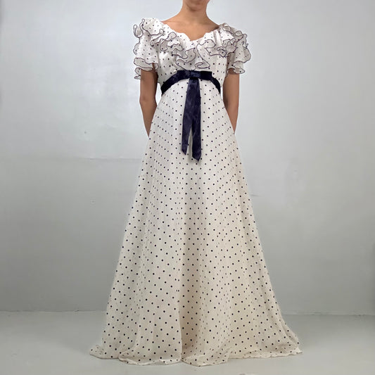 Polka Dot Ruffle Maxi Dress