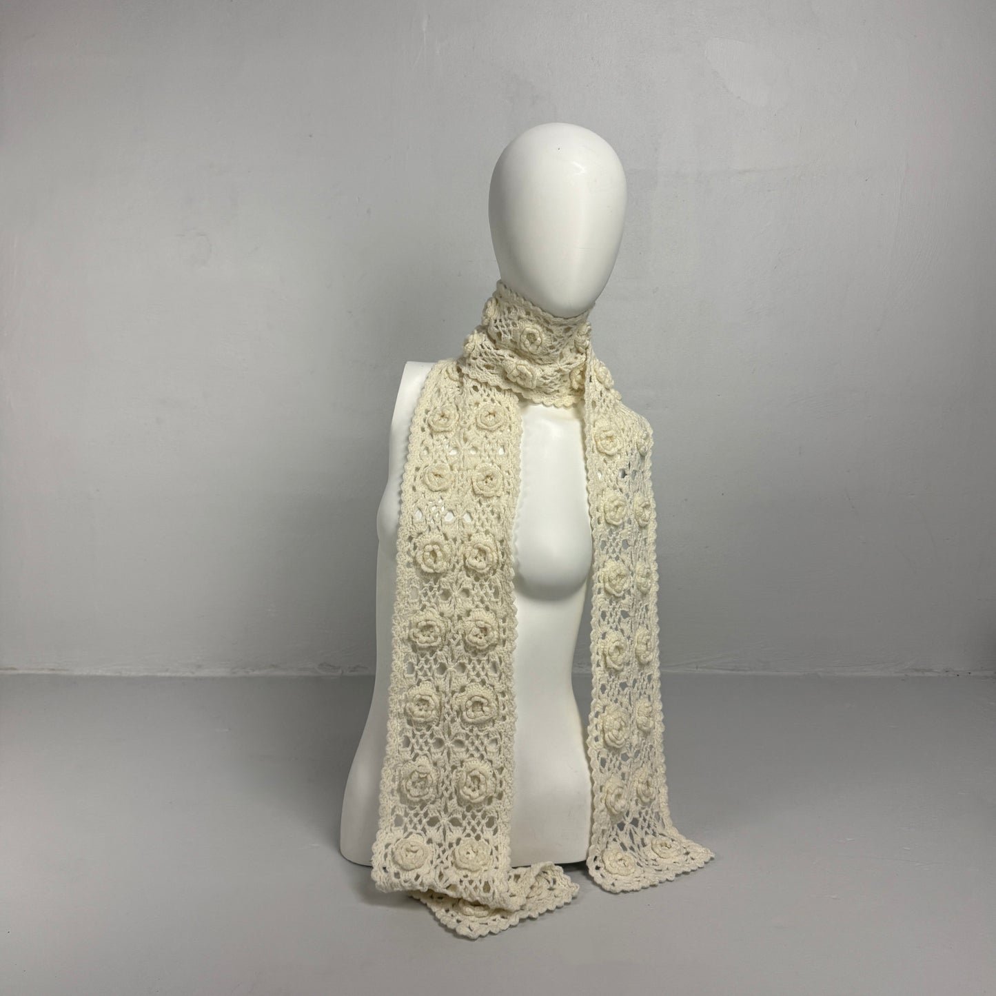 Crochet Floral Lace Scarf