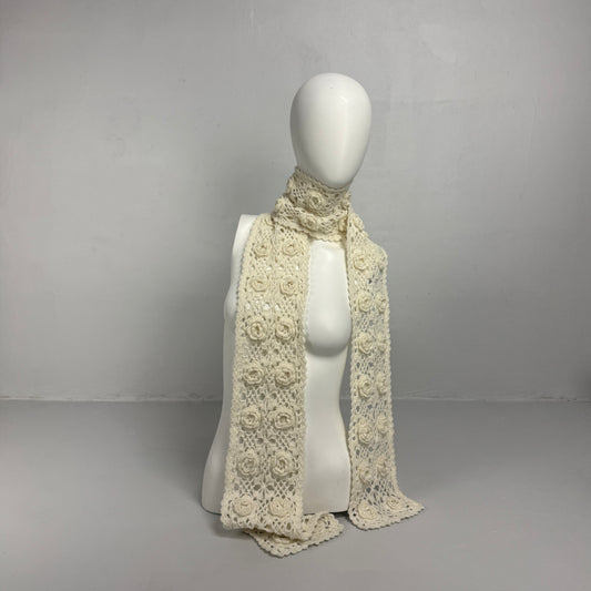 Crochet Floral Lace Scarf