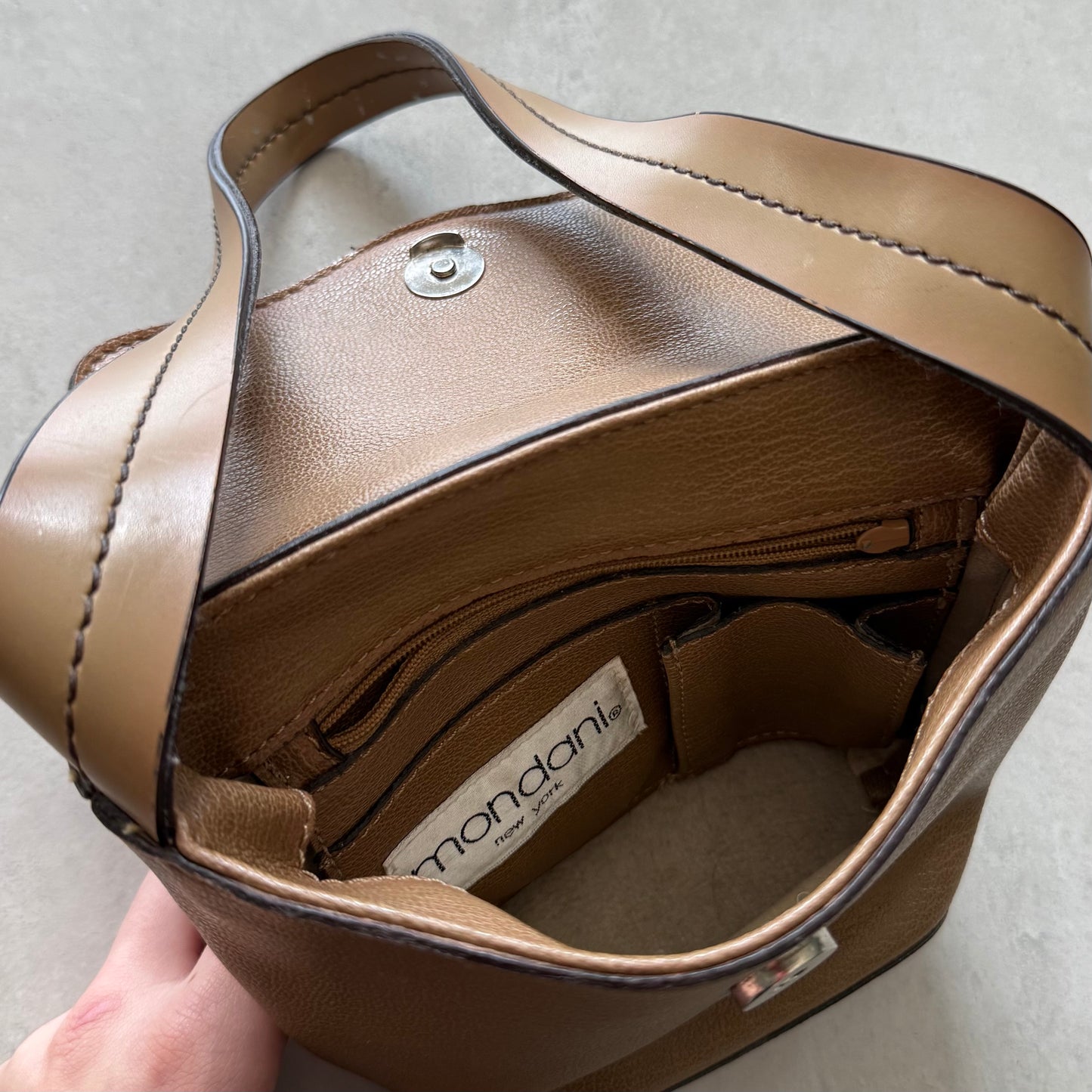 Mini Faux Leather Bucket Bag