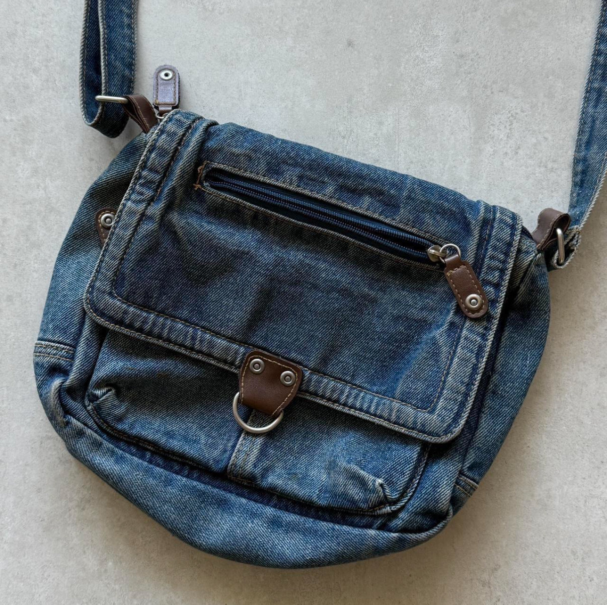Denim Messenger Bag