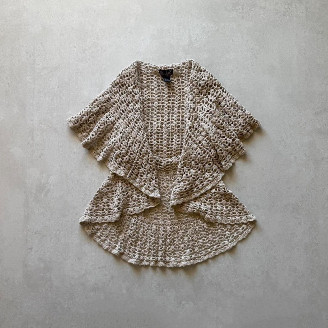 Beige Crochet Shrug