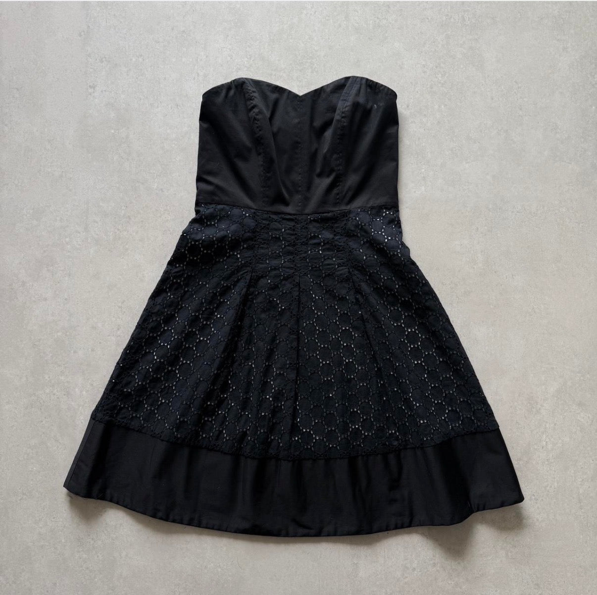 Black Strapless Lace Dress