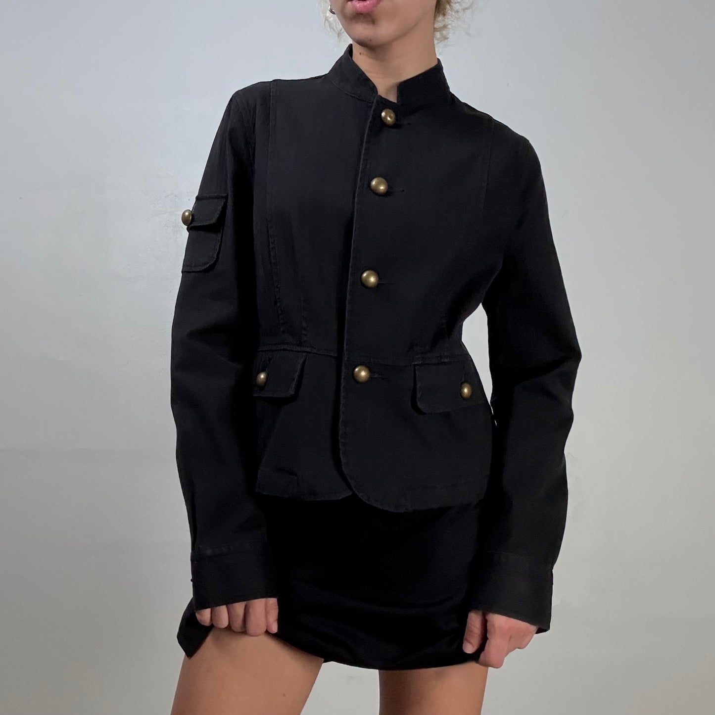 Black Gold Buttoned Jacket