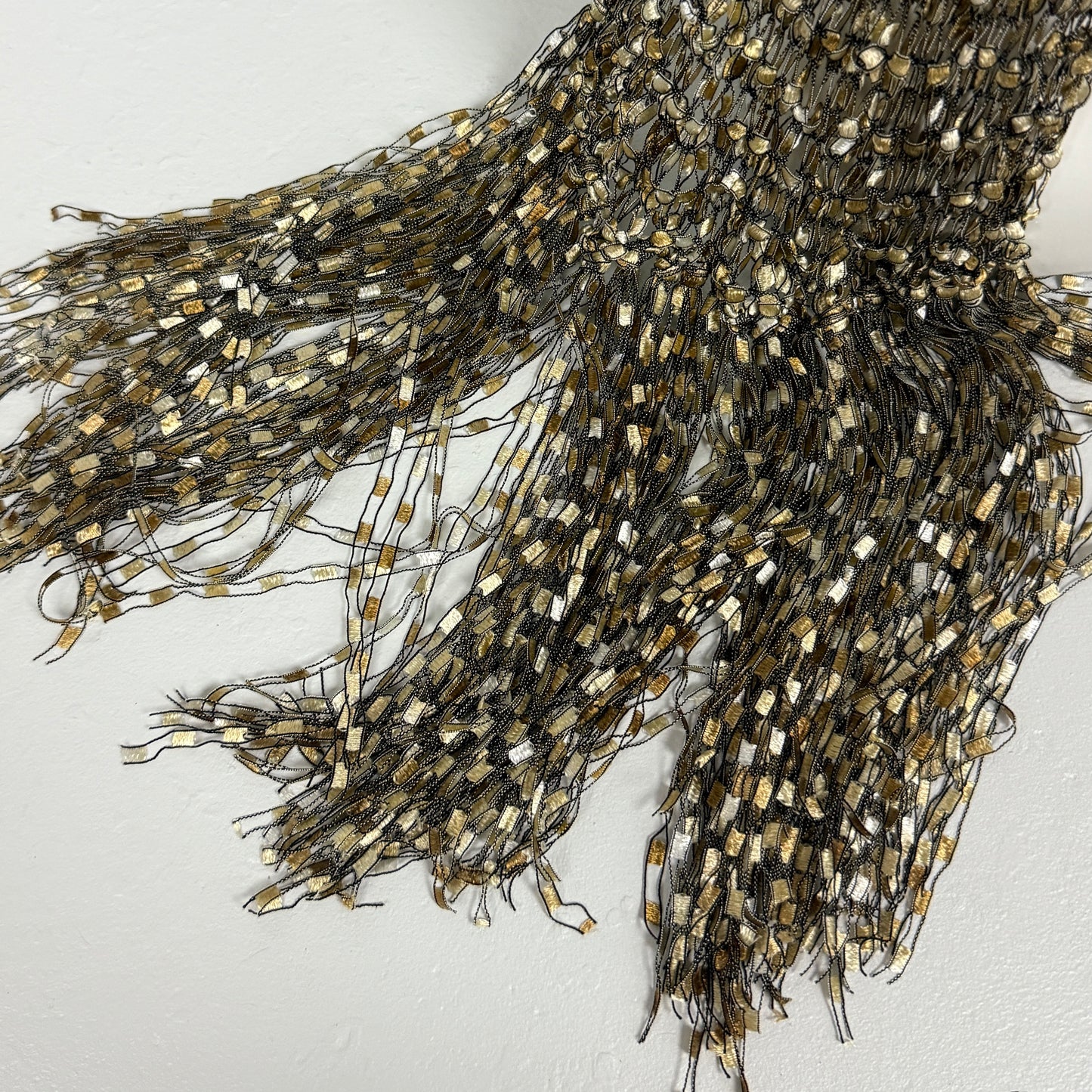 Metallic Woven Fringe Scarf