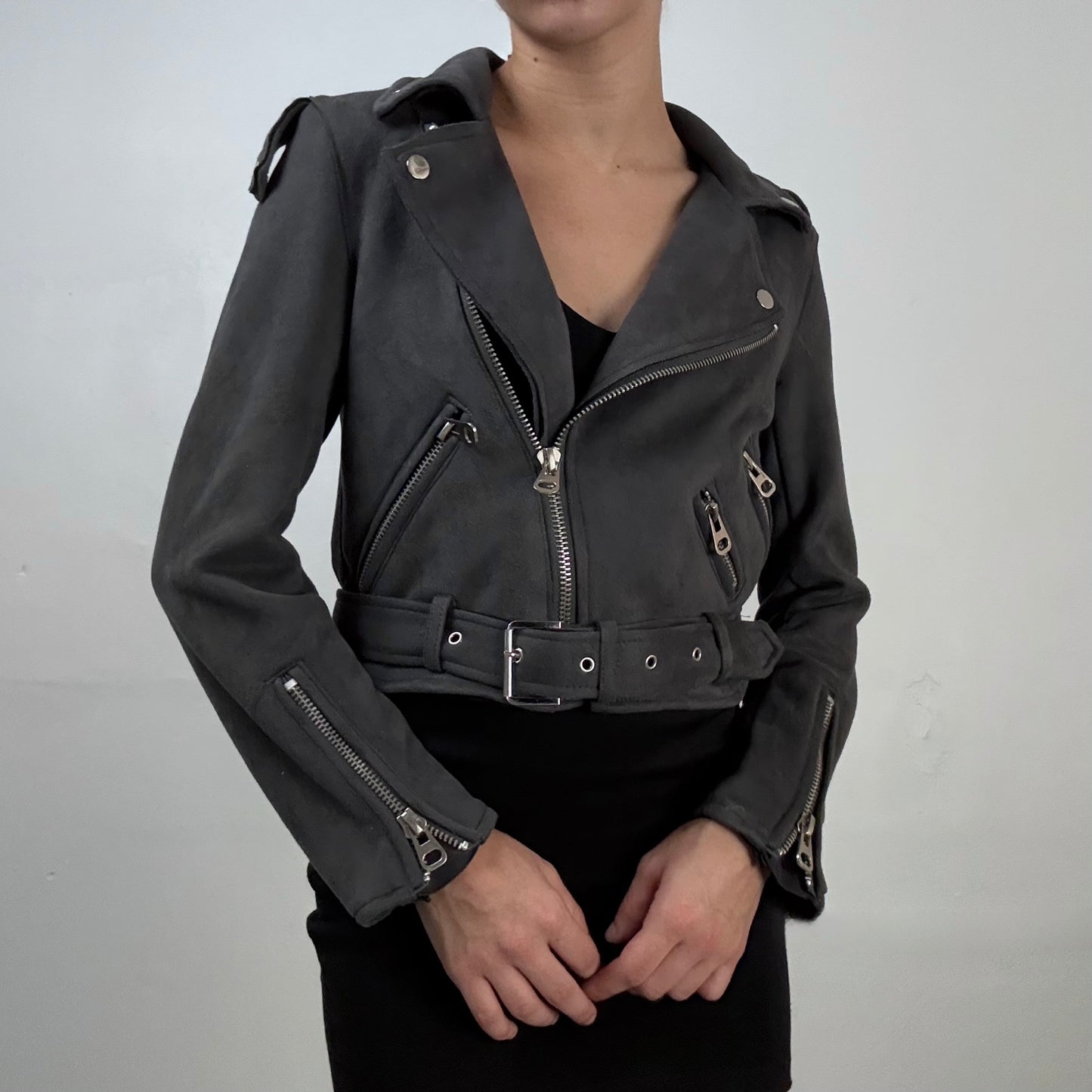 Cropped Moto Jacket