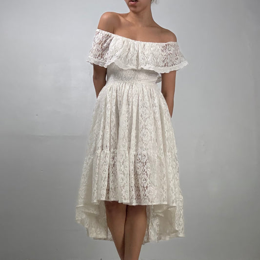 White Lace High-Low Dress