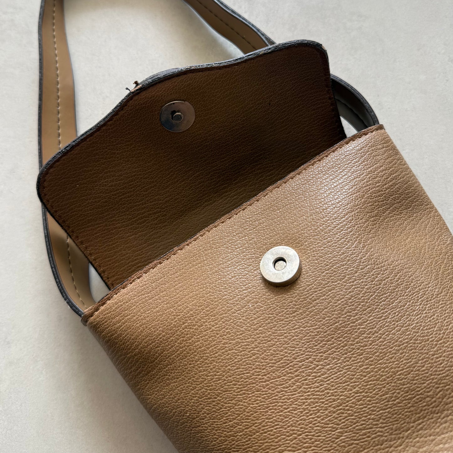 Mini Faux Leather Bucket Bag