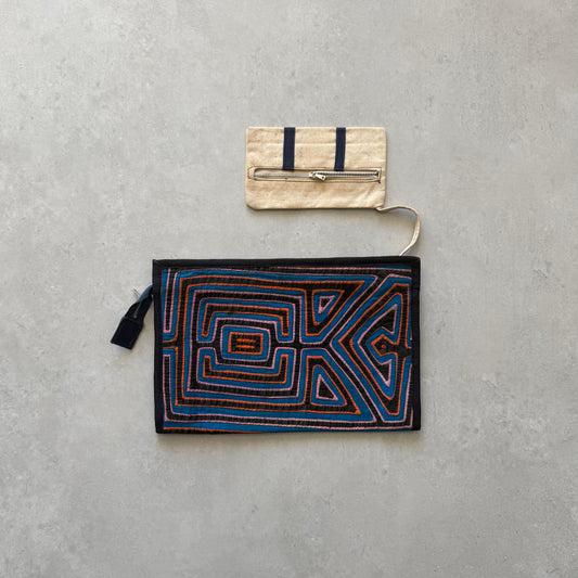 Mola Embroidered Zip Clutch