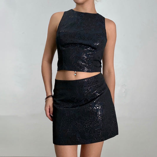 Jacquard Crop Top & Mini Skirt Set